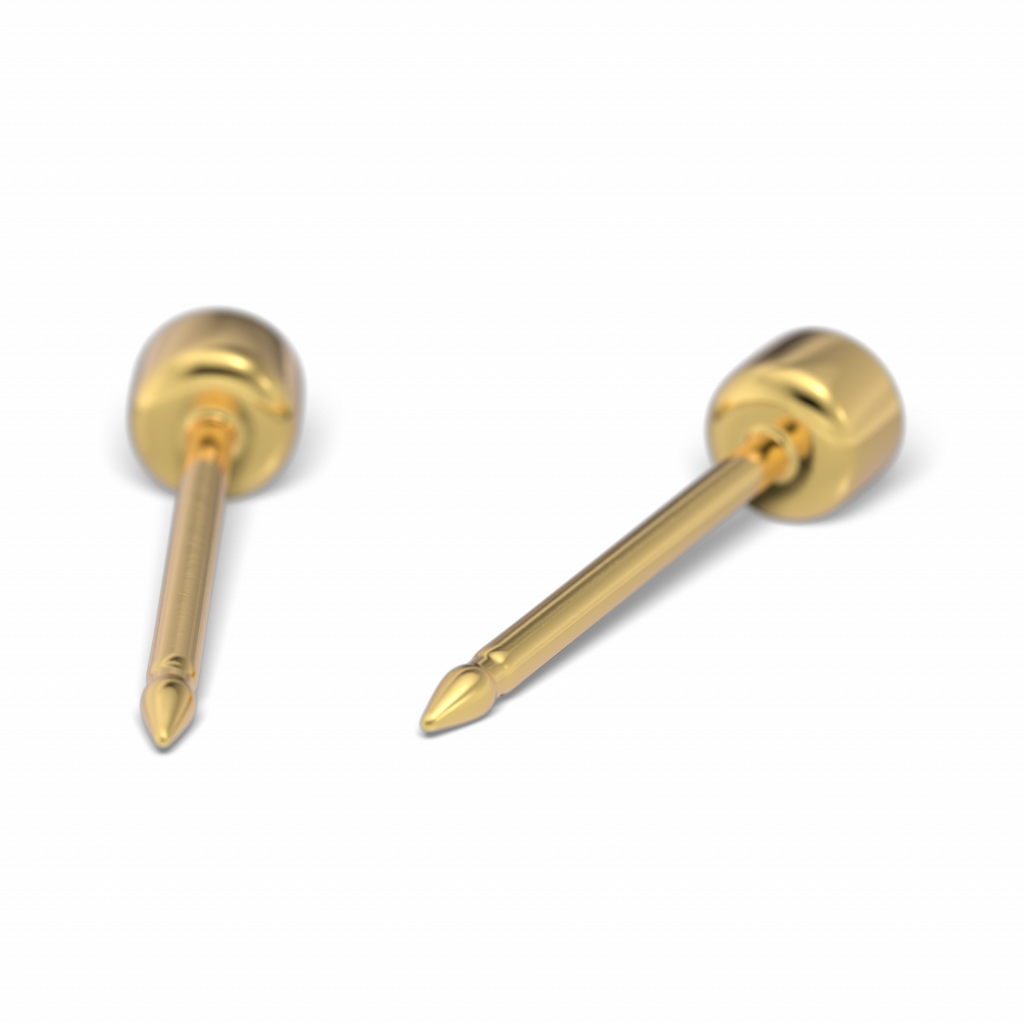 Gold Ohrstecker rund Zirk.