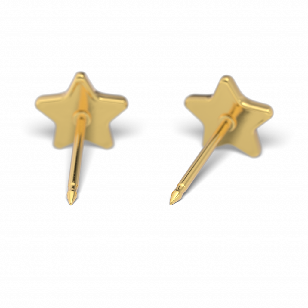 Gold Stern Ohrstecker Zirk.