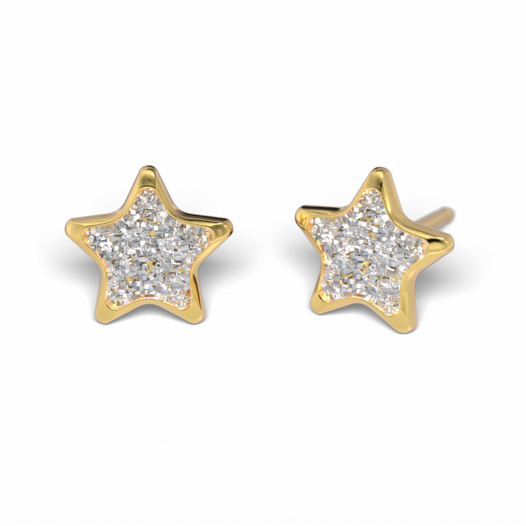 Gold Stern Ohrstecker Zirk.