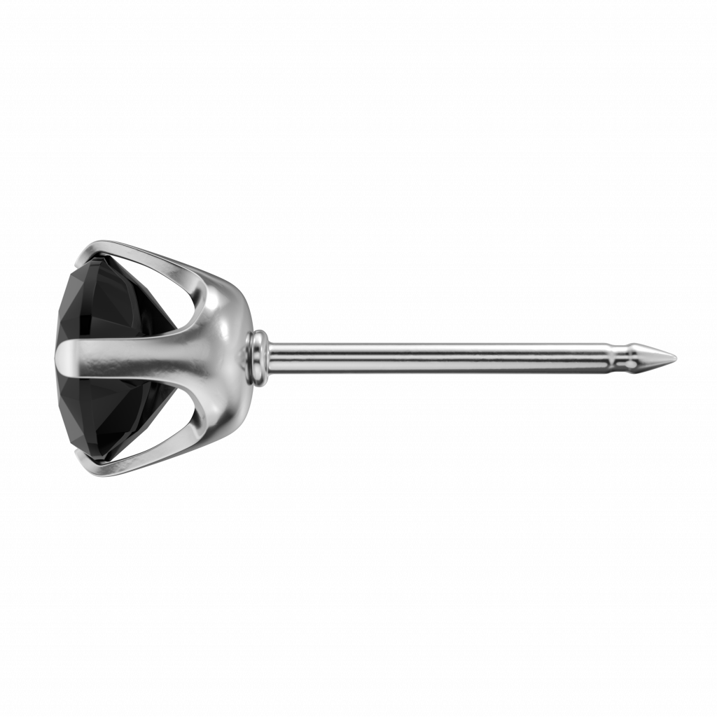 Schwarz Ohrstecker 4er Krappe Zirk.