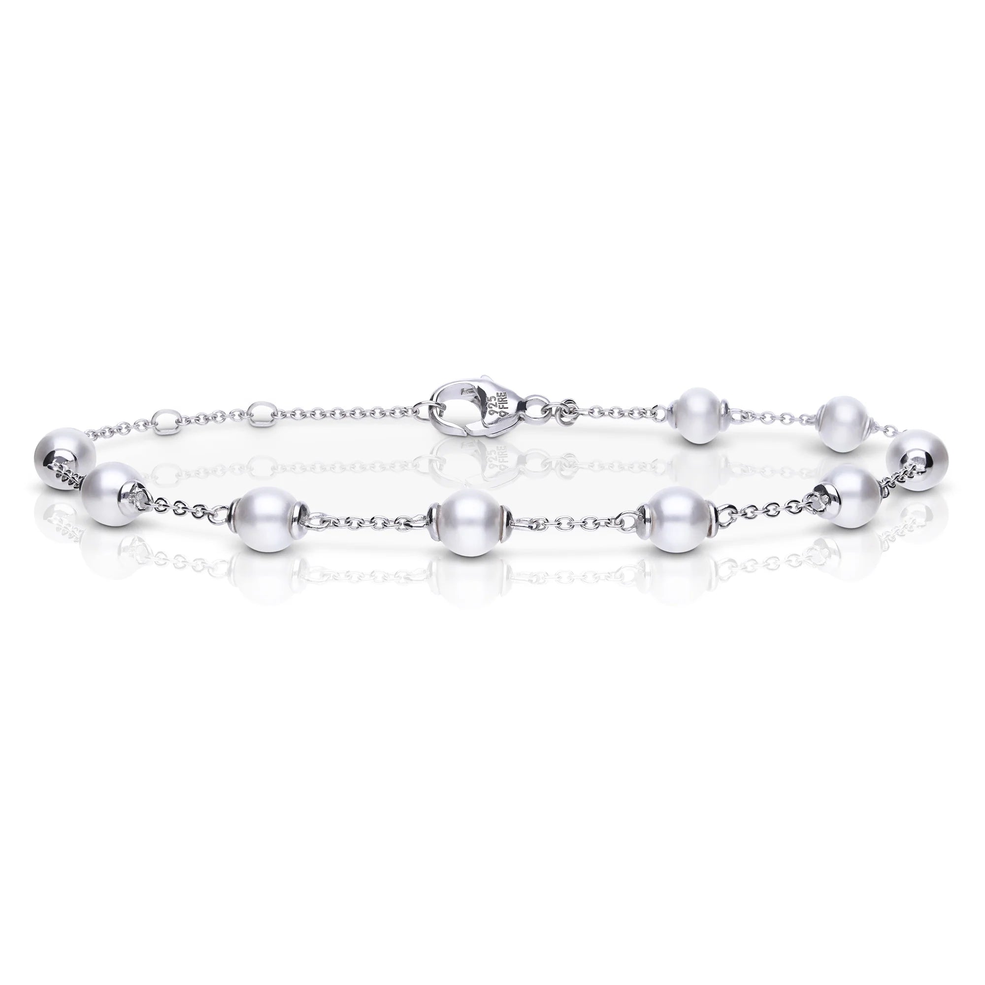 Perl-Armband 925/- Silber mit Diamonfire-Zirk.