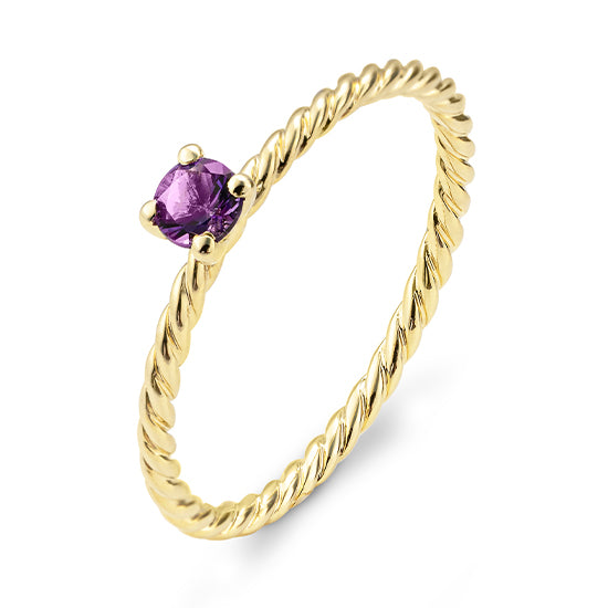 Kordelring 6er Krappe Amethyst