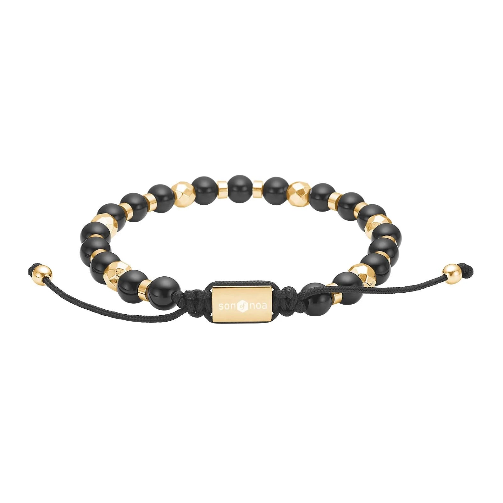 SON Armband schwarz agate IP gold