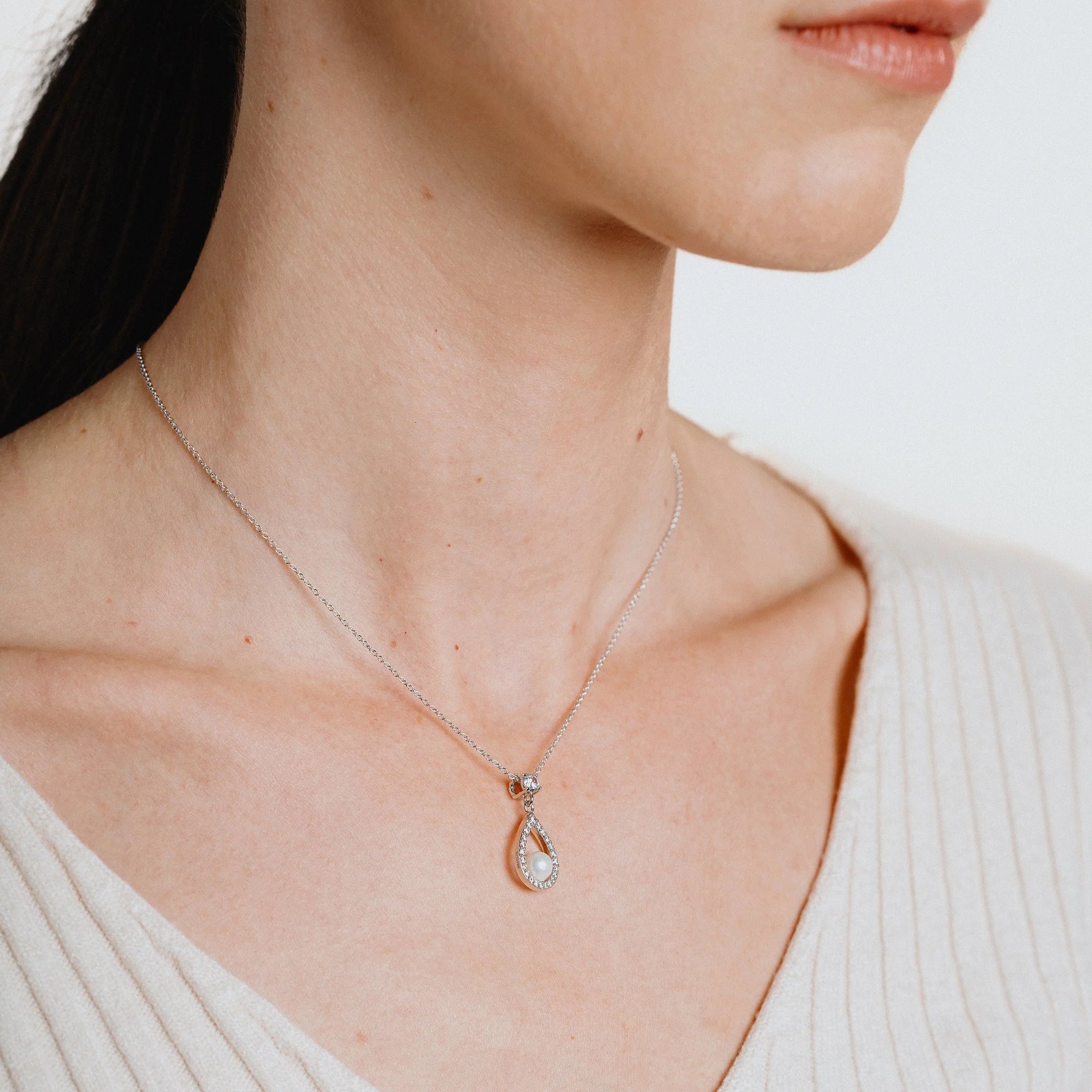 Perl-Anhänger 925/- Silber mit Diamonfire-Zirk.