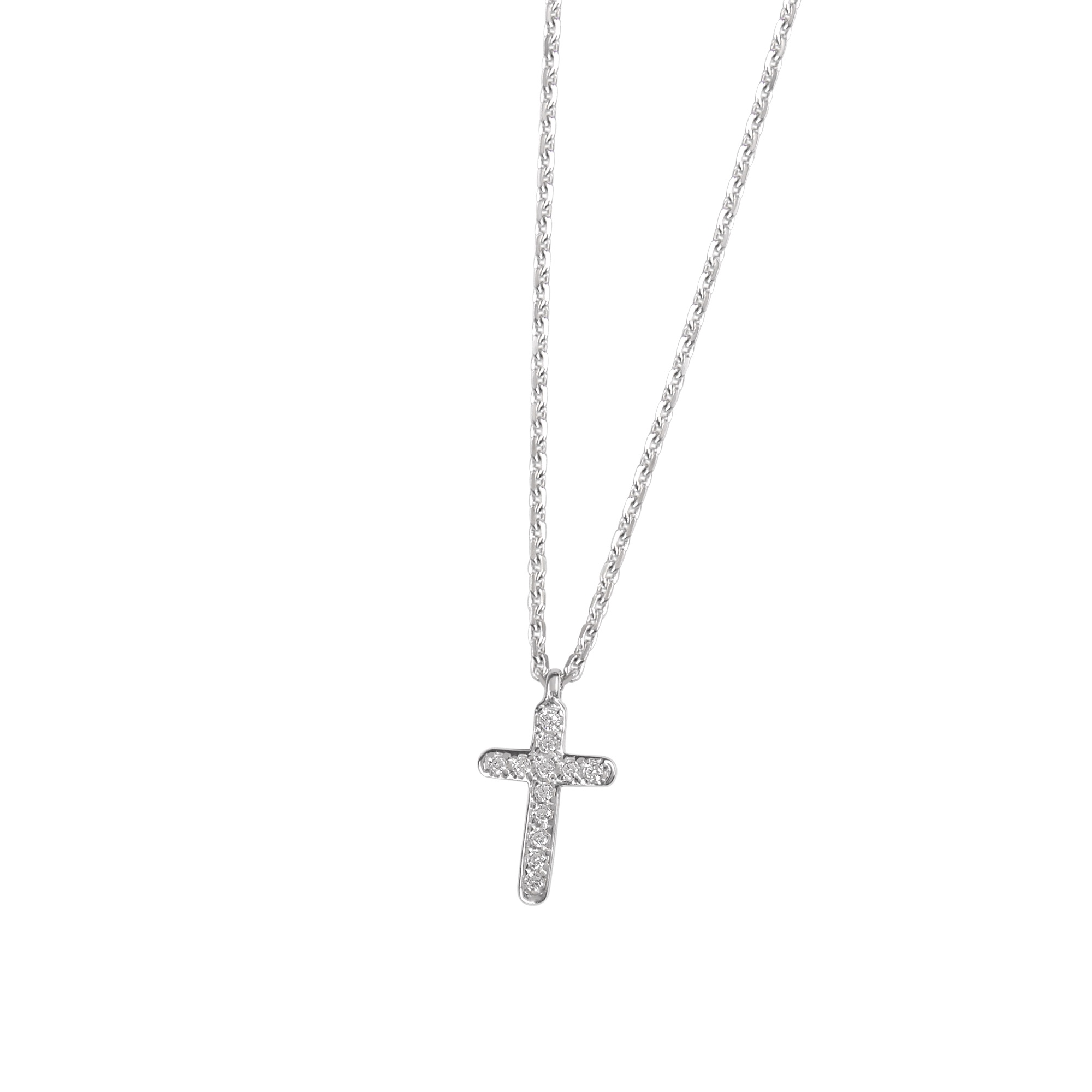 Damen Collier mit Anhänger Kreuz Zirk.