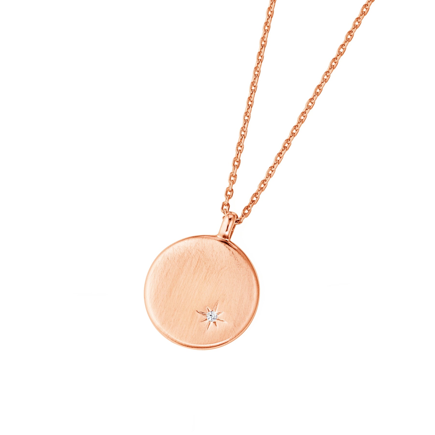 Damen Collier mit Anhänger runde Platte