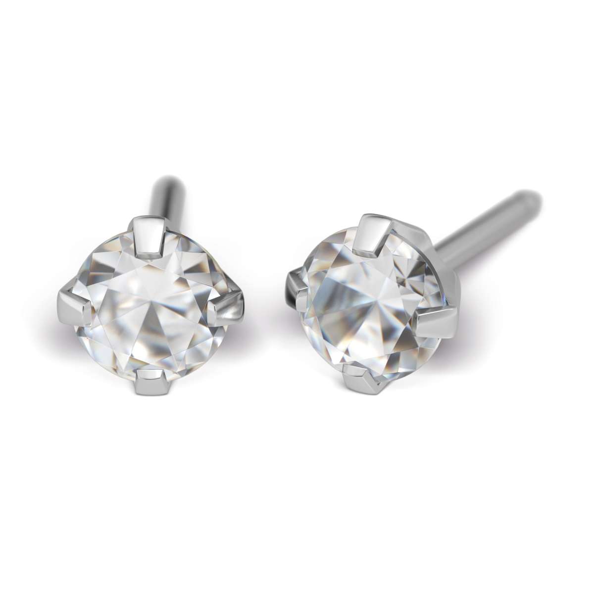 Silber Ohrstecker 4er Krappe 4mm Zirk.