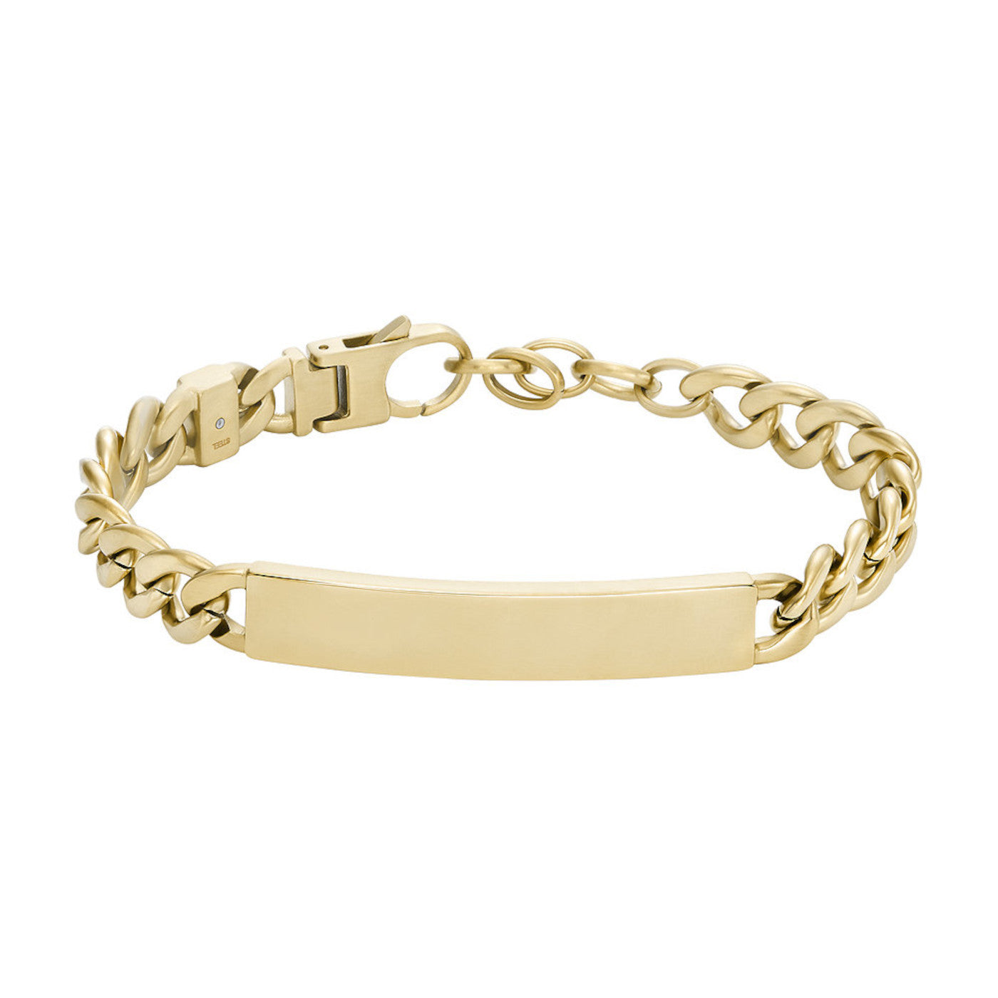 Stahl/Gold Armband mit Gravurplatte