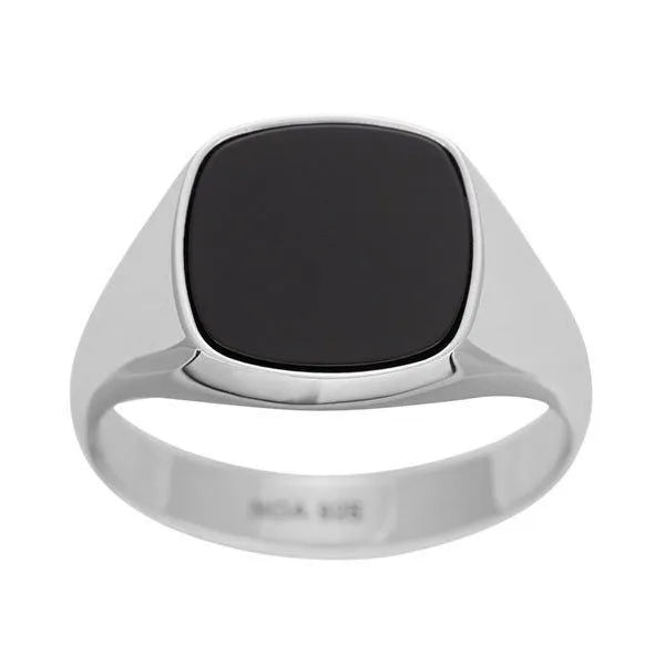 Silver Ring with black onyx