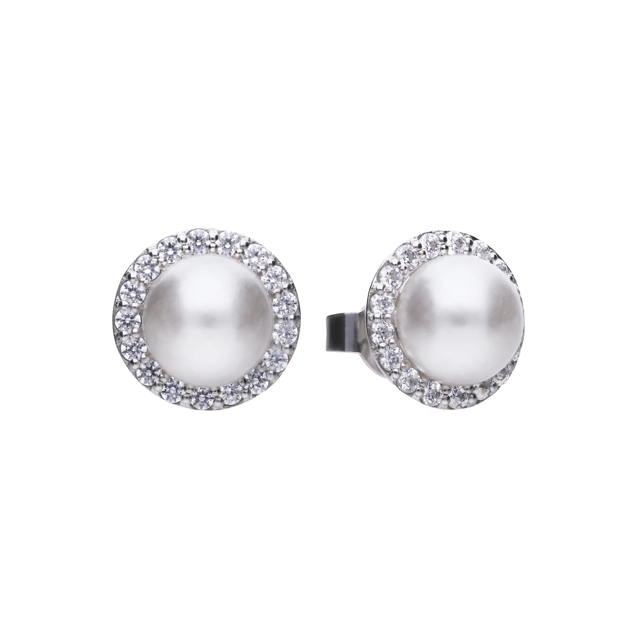 Perl-Ohrstecker 925/- Silber mit Diamonfire-Zirk.