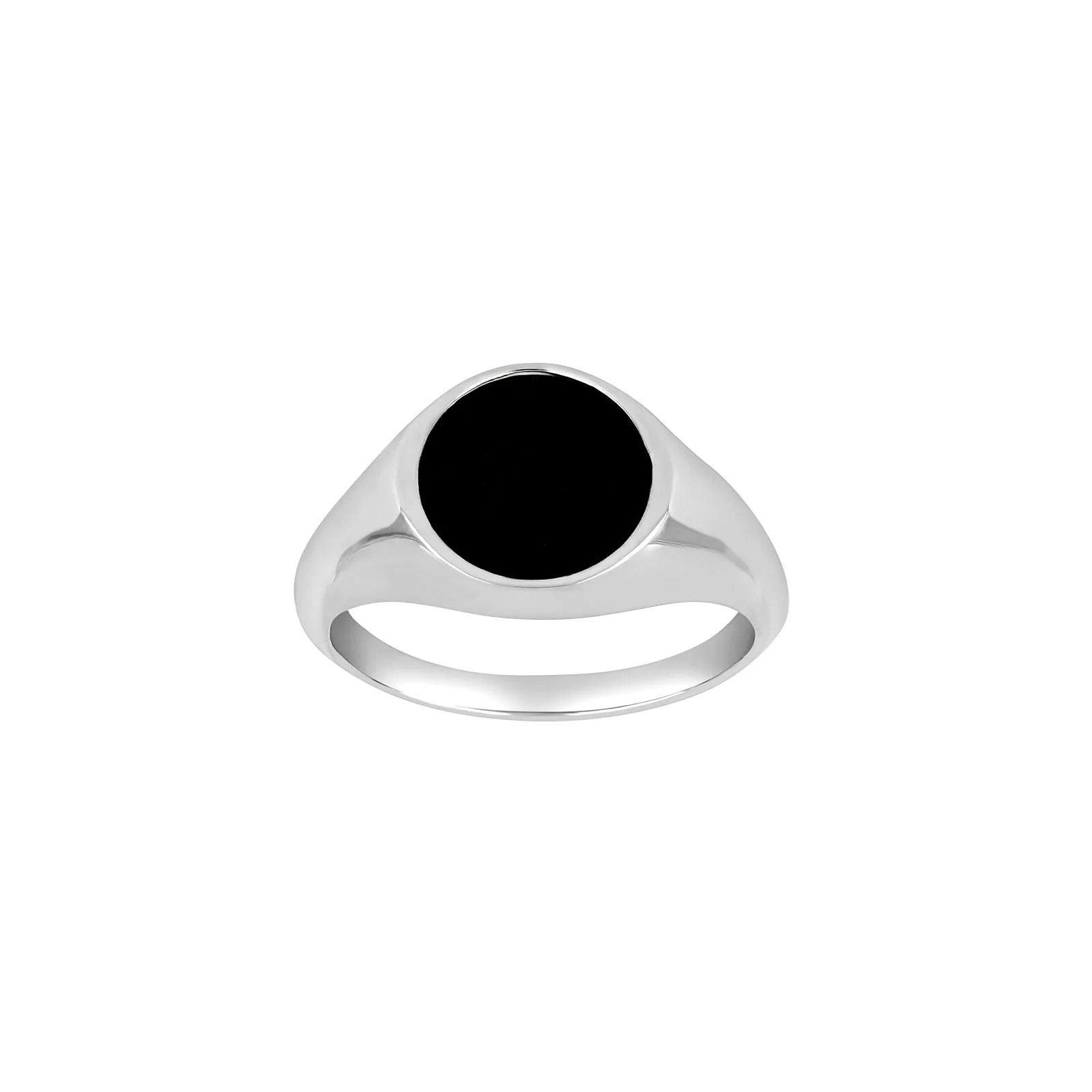 SON Rhod. Silberring mit schwarzem Onyx