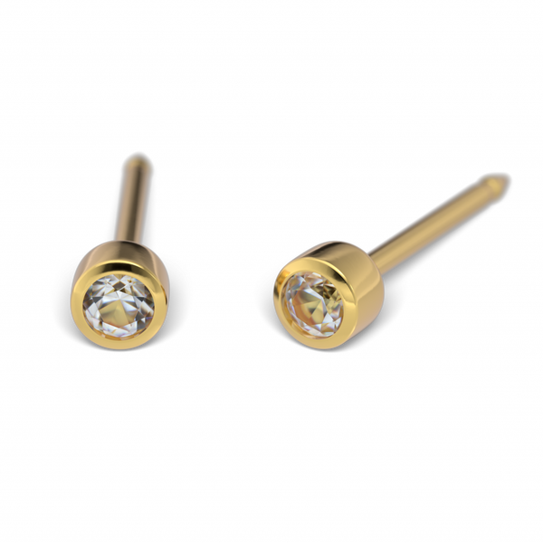 Gold Ohrstecker rund Zirk.