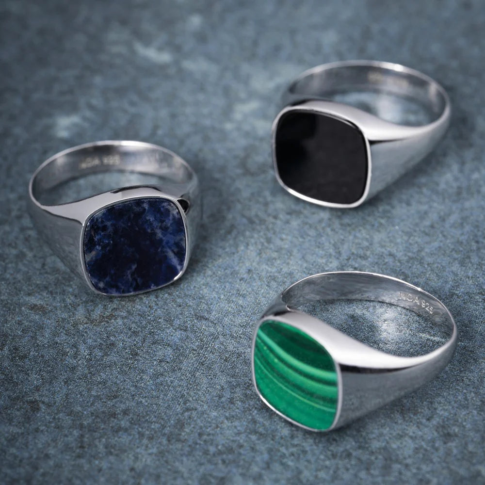 Silver Ring with black onyx