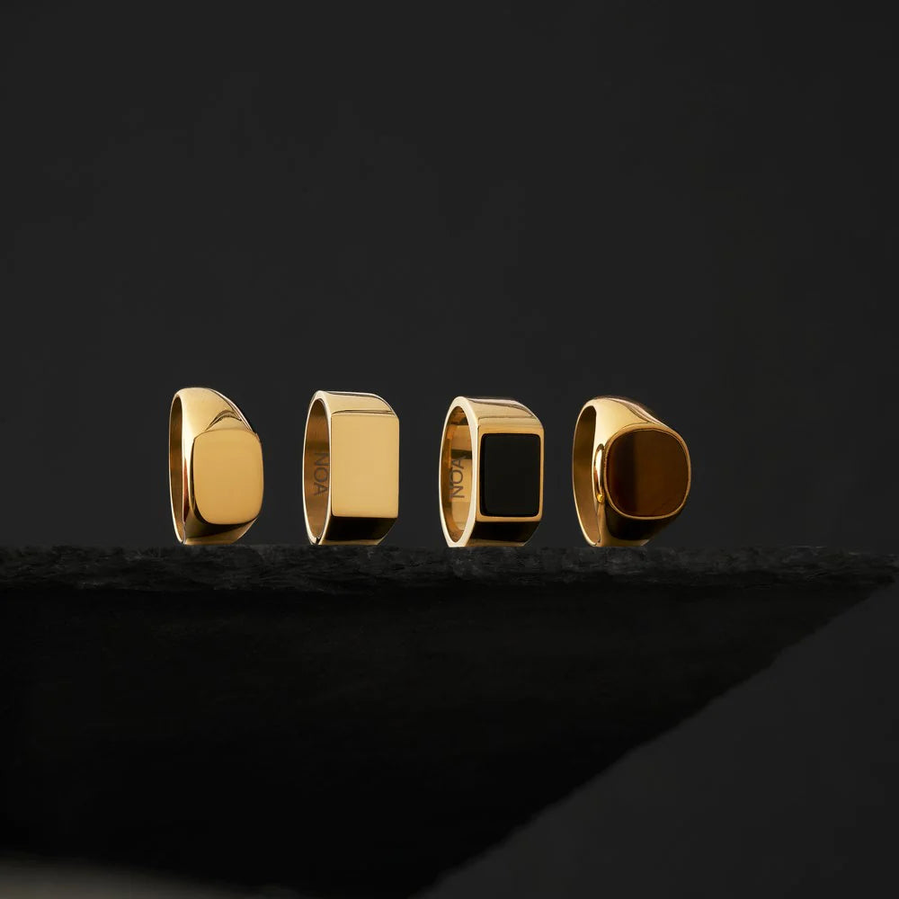 Stahl Ring mit Yellow Tiger Auge