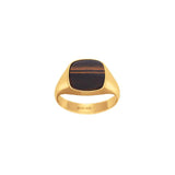 Stahl Ring mit Yellow Tiger Auge