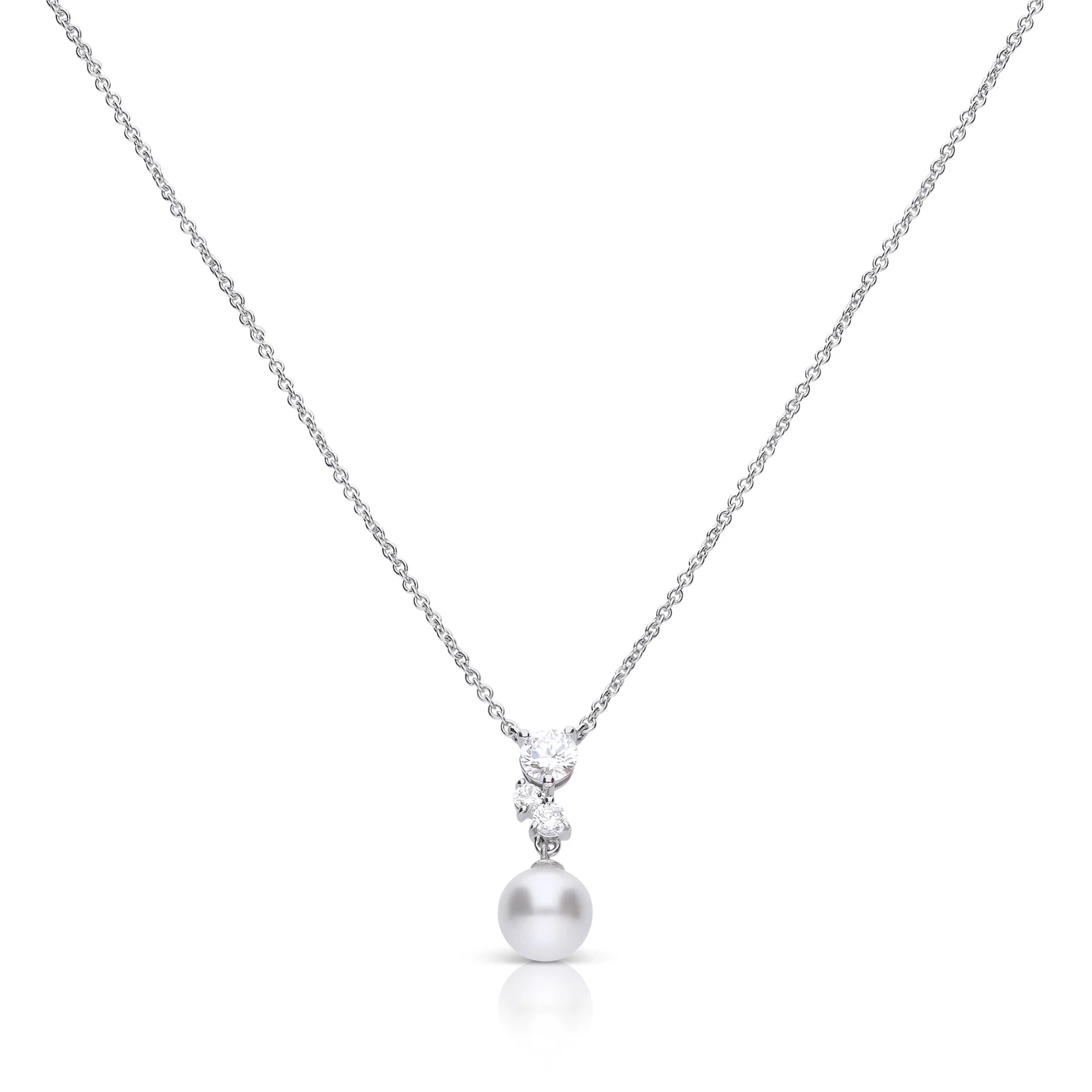 Perl-Collier 925/- Silber mit Diamonfire-Zirk.