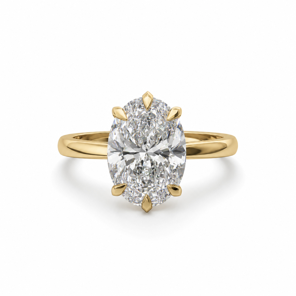 Ovaler Diamant in 6er Krappe