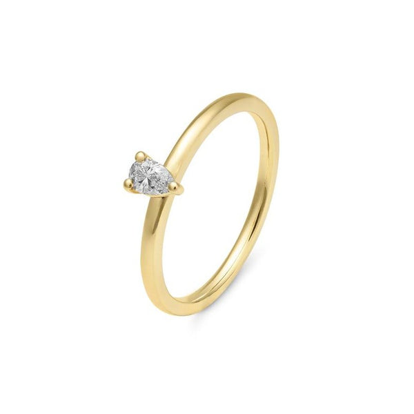 Diamant - Tropfen Ring 585/-