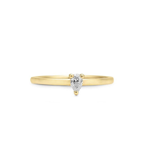 Diamant - Tropfen Ring 585/-